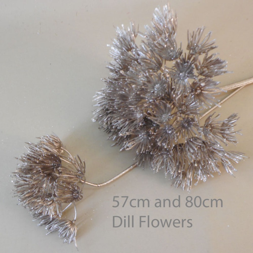 Giant Dill Flower Champagne Gold Glitter 80cm Artificial Flowers